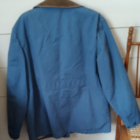 L.L. Bean Blue Utility Jacket with Brown Collar - Picture 3 of 4